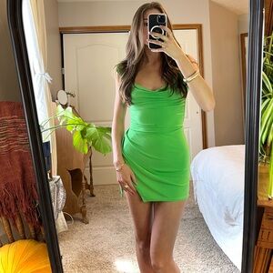 Tiger Mist green backless mini dress